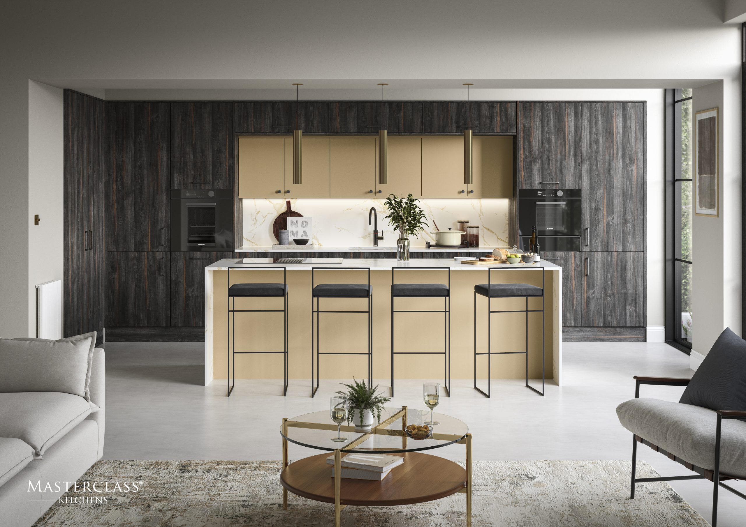 Amalfi Silk lacquered modern kitchen. A smooth, silk lacquered door with two beautiful new colour options for a harmonious mix and match scheme. Amalfi offers a beautifully smooth surface that is durable and easy clean. Part of our Timeless Collection. Features our innovative cabinet as standard Available with The Signature Collection of storage Constructed using FSC® certified wood Lifetime Guarantee on Blum Hinges